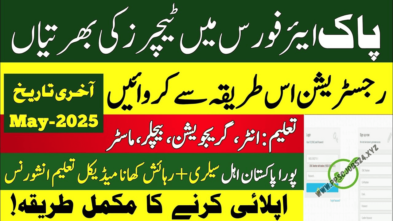 Latest Teacher Jobs in Pakistan Air Force 2025