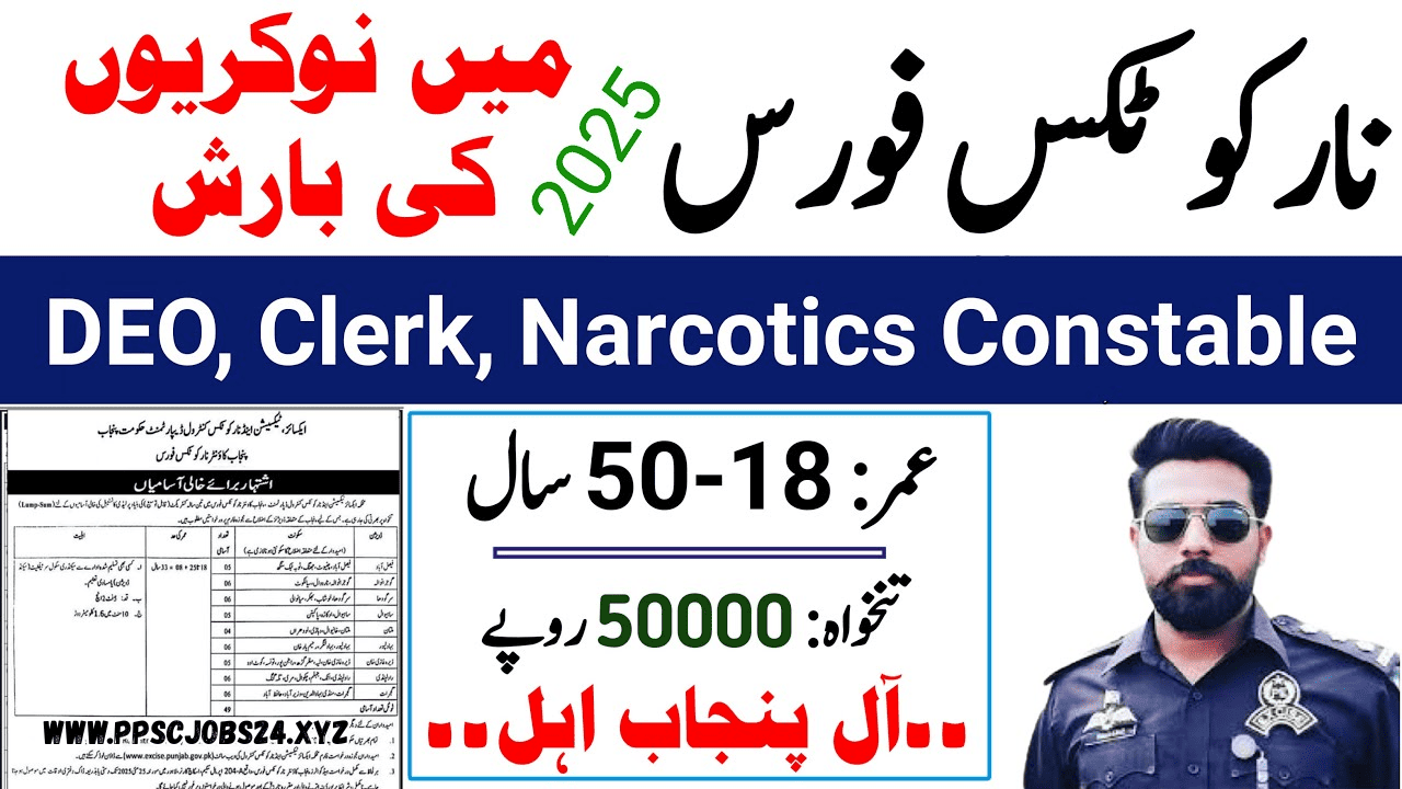 Narcotics Department Jobs 2025 Online Application